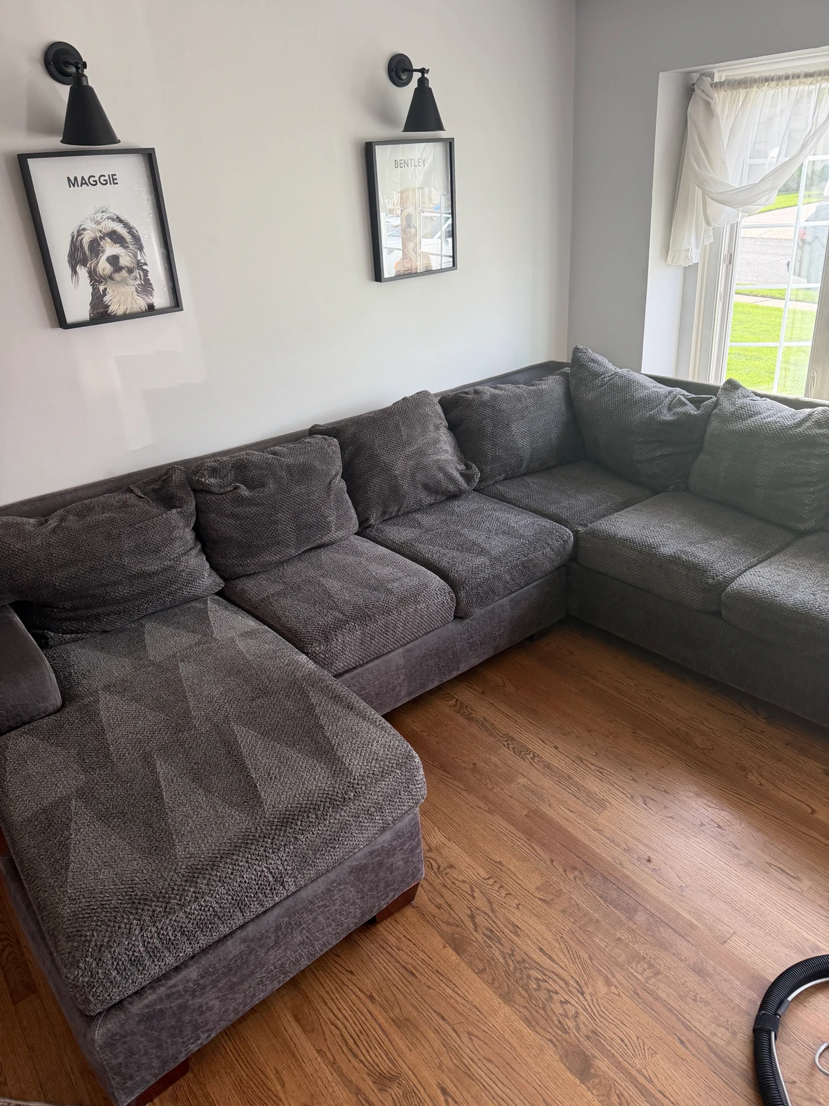 Charcoal sectional after cleaning
